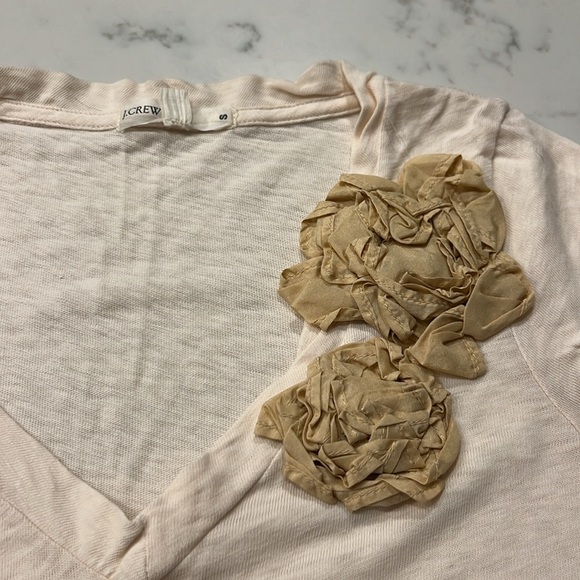 J. Crew V-Neck Tissue Tee // Floral Appliqué - Picture 2 of 3